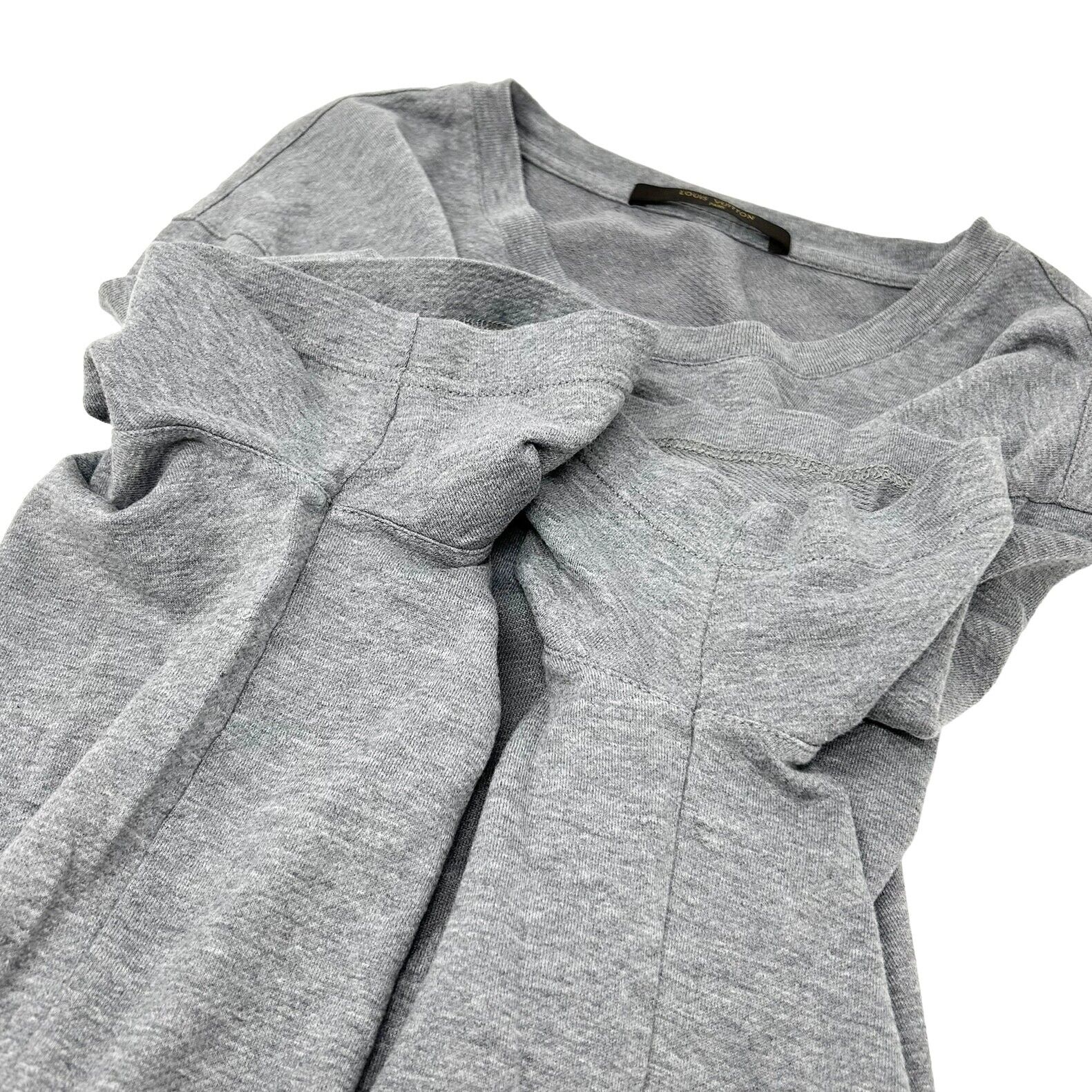 LOUIS VUITTON Vintage LV Logo Short Sleeve Top #M T-shirts Gray Cotton RankAB