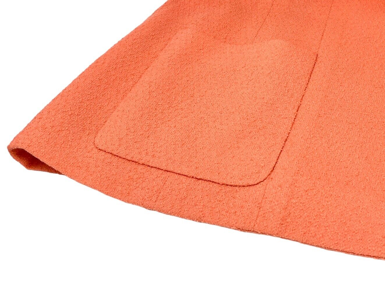 CHANEL Vintage 96P CC Logo Jacket #42 Orange Silver Wool Button Pocket Rank AB
