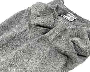 CHANEL Sport Vintage 09A Coco Mark Logo Knit Top #38 Gray Wool Glitter RankAB