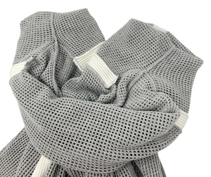CHANEL Vintage P48062 Coco Mark Logo Mesh Sweater Top #38 Cotton Gray RankAB+