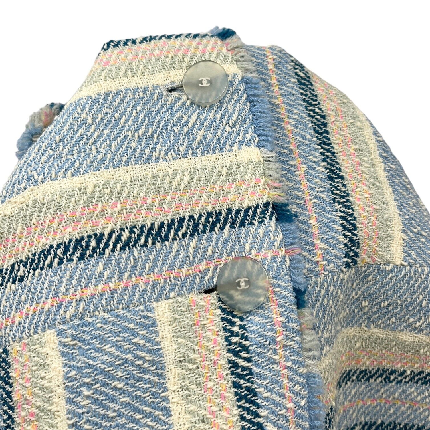 CHANEL Vintage 00C Coco Mark Logo Tweed Jacket #40 Multicolor Wool RankAB