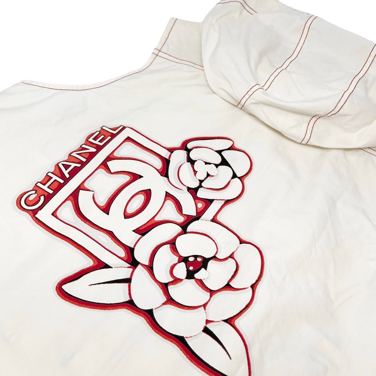 CHANEL Sport Vintage 05S Camellia CC Mark Vest Skirt Set #38 White Red Rank AB