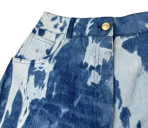 Christian Dior Vintage 2000 Galliano Jacket Pants Set #38 Tie-Dye Blue RankAB+