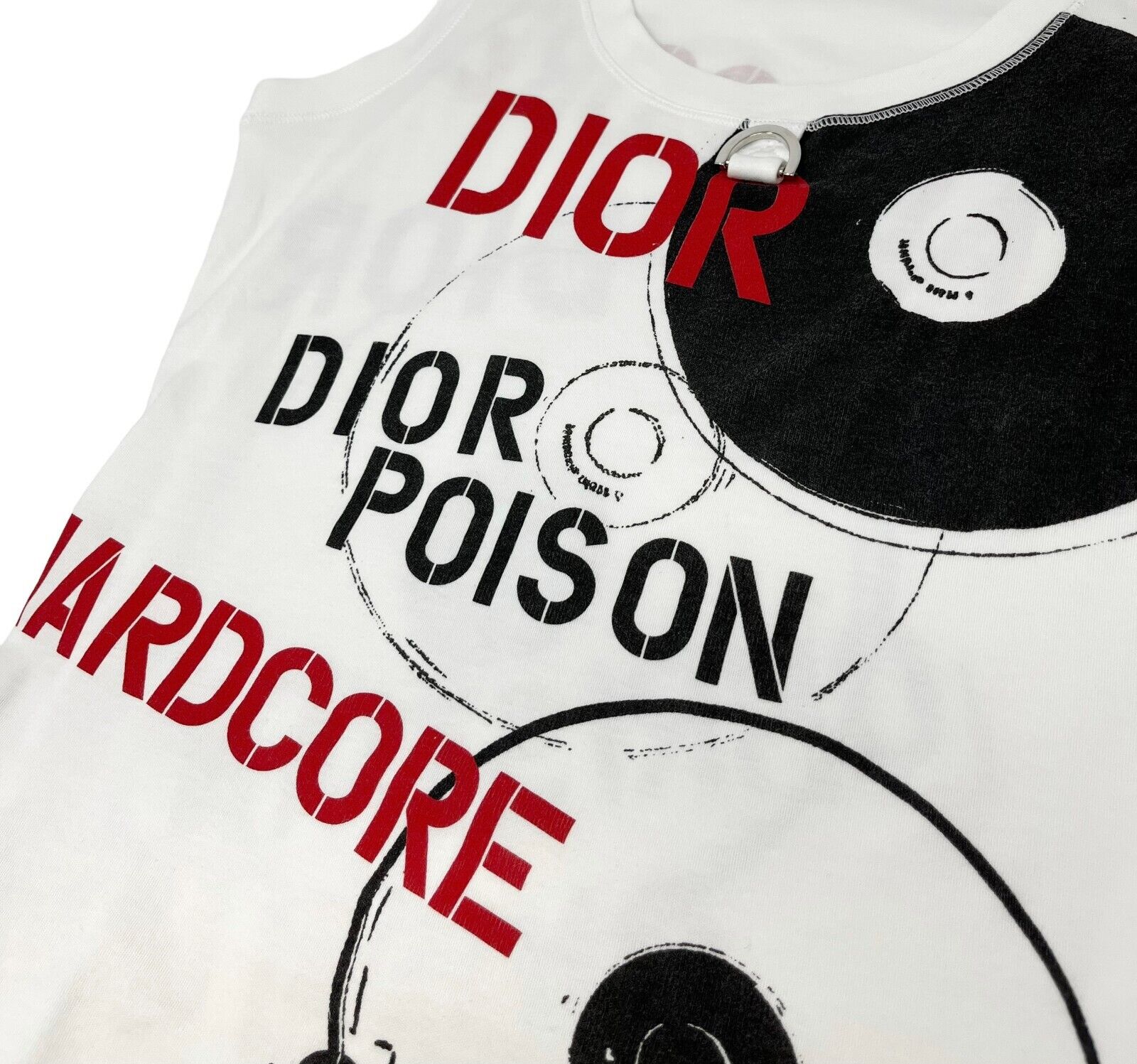 Christian Dior Vintage Logo Hard Core Tank Top #40 White Cotton Rank AB