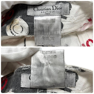 Christian Dior Vintage Logo Hard Core Mini Skirt #38 White Cotton Zip Rank AB