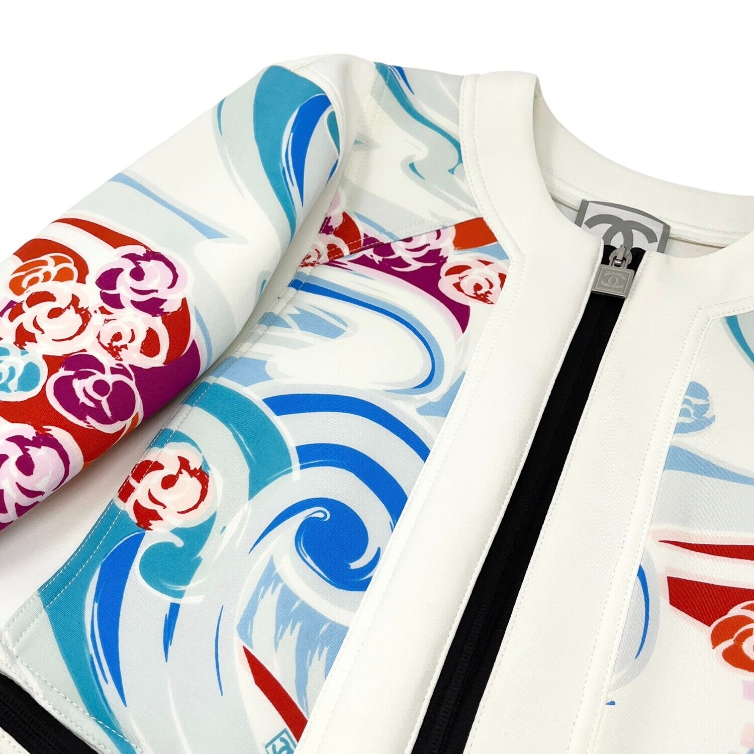 CHANEL Sport Vintage 06S Coco Mark Jacket Multicolor Polyamide Zip RankAB