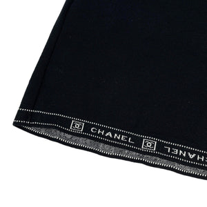 CHANEL Sport Vintage 04P CC Mark Logo Mini Dress #38 Black Cotton Rank AB