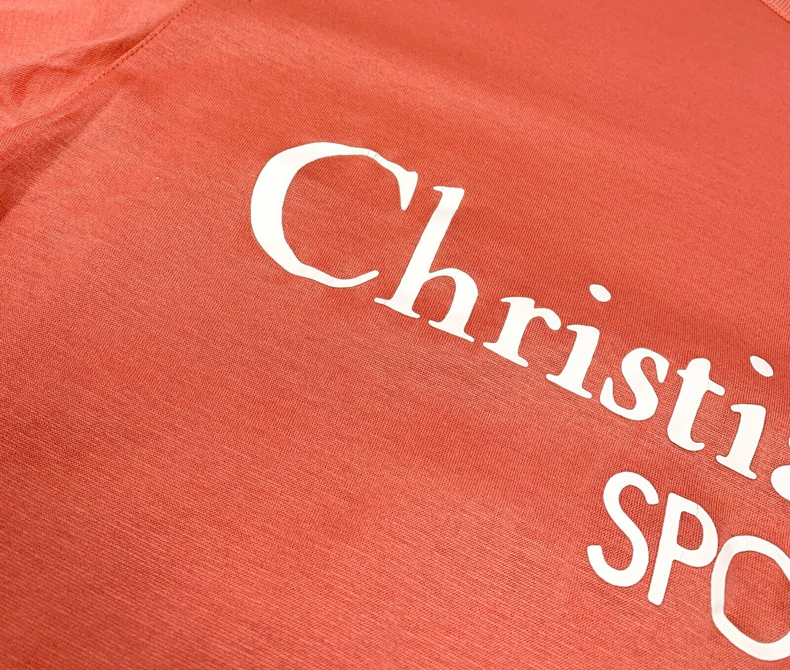 Christian Dior Sport Vintage Big Logo T-shirts #L Top Orange Cotton RankAB+