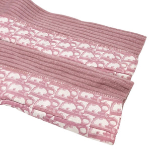 Christian Dior Vintage Trotter Monogram Zipped Rib Knit #12A Top Pink RankAB+