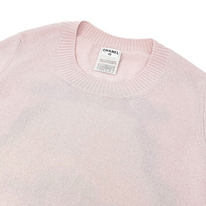 CHANEL Vintage 09C Big CC Mark Miami Sweater Top #38 Pink Cashmere Rank AB+