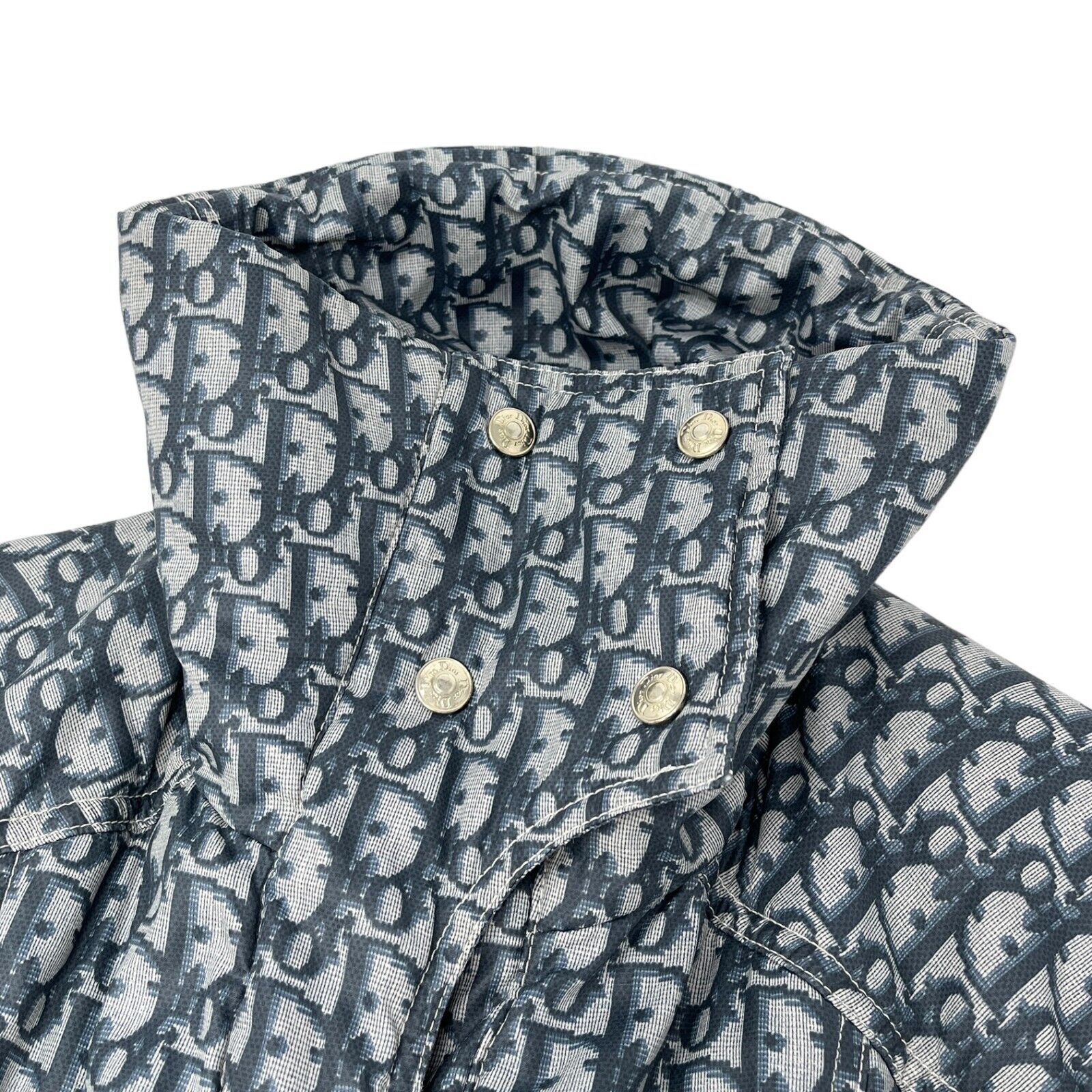 Christian Dior Vintage Trotter Monogram Coat Long Jacket Dark Blue Nylon Rank AB