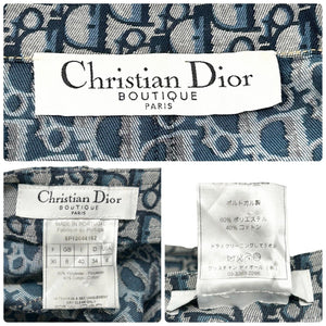 Christian Dior Vintage Trotter Monogram Logo Jacket Pants Set #36 Blue RankAB