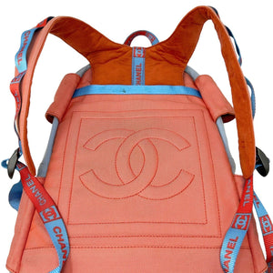 CHANEL Sport Vintage 02S CC Mark Logo Backpack Blue Nylon Blend RankAB
