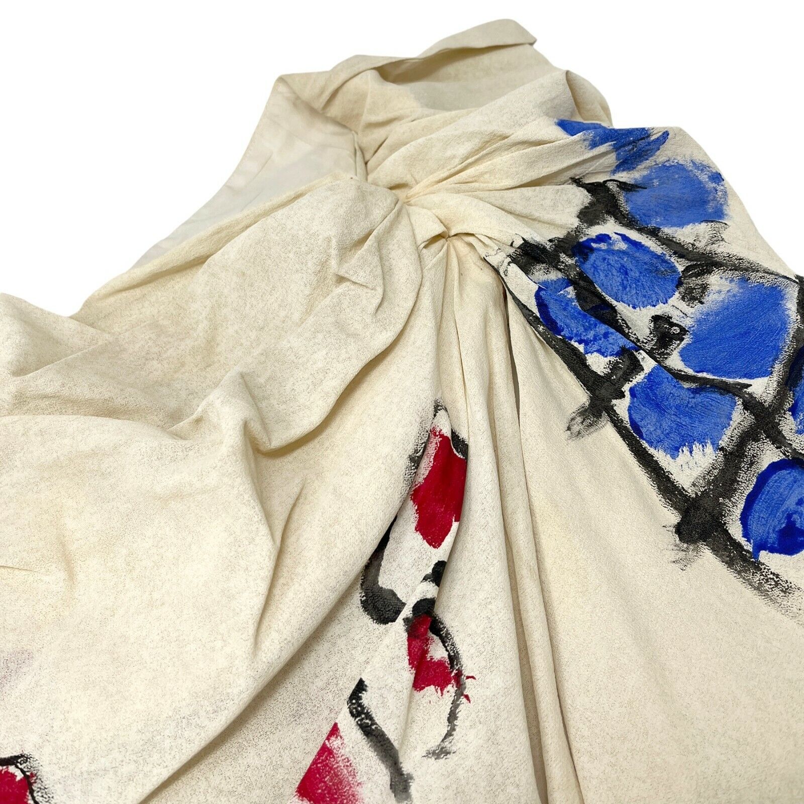 Vivienne Westwood Vintage Corset Top #40 Off-shoulder Silk Ivory Red RankAB+