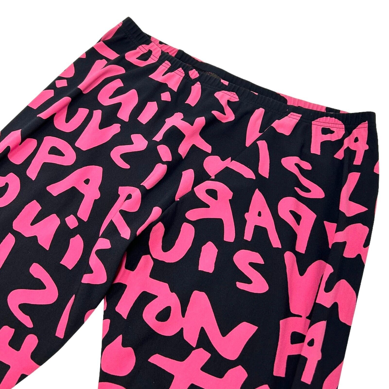 LOUIS VUITTON Vintage Graffiti Logo Leggings #40 Pants Pink Letter RankAB