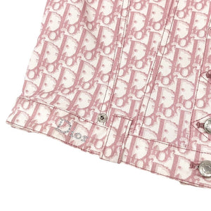 Christian Dior Vintage Trotter Monogram Logo Jacket #36 Pink Cotton Rank AB