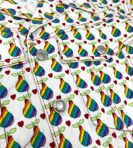 Christian Dior Vintage Logo Jacket #36 Rainbow Pear Cotton Multicolor RankAB+