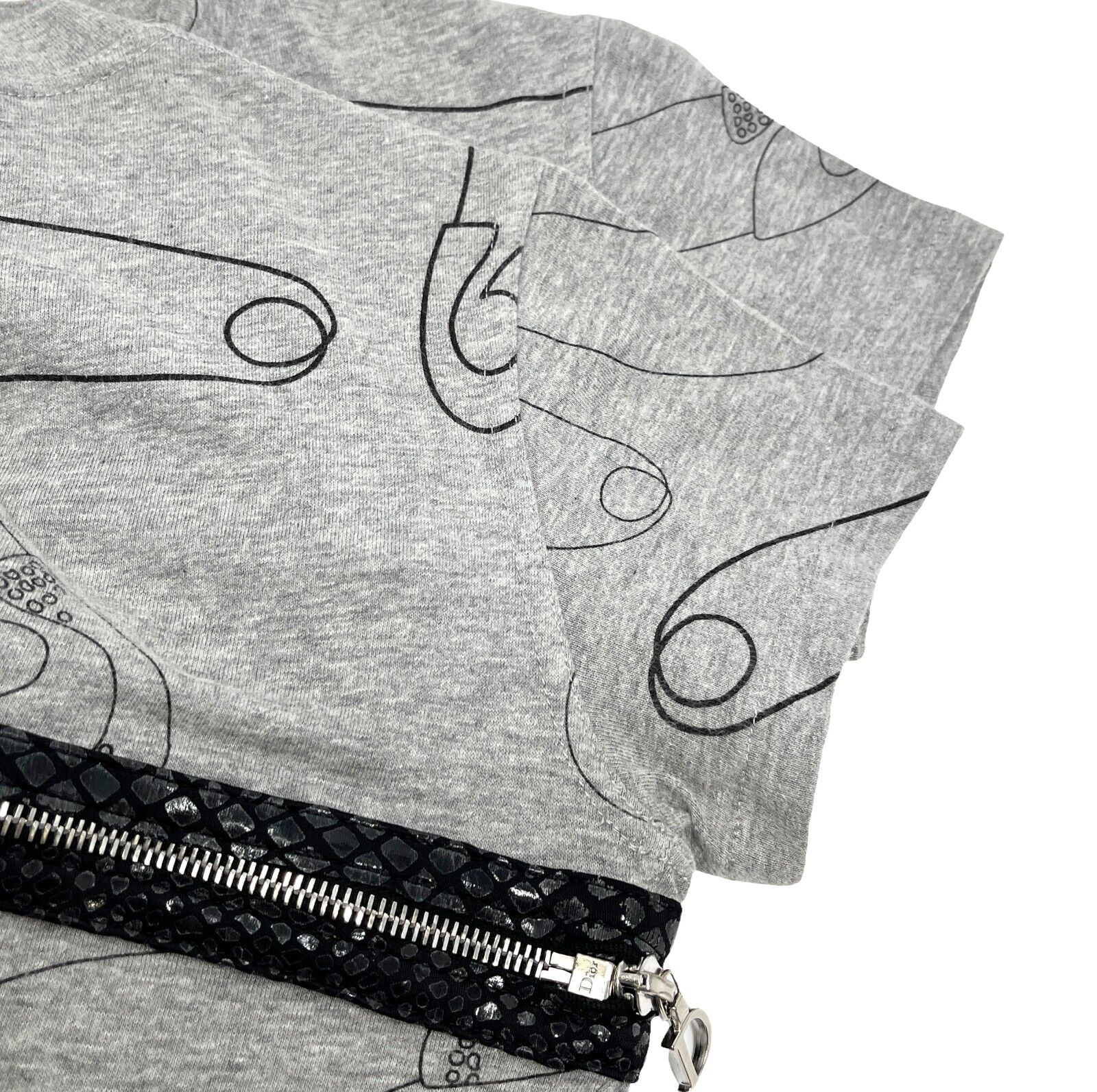 Christian Dior Vintage Logo T-shirts #38 Safety Pin Pattern Top Gray RankAB