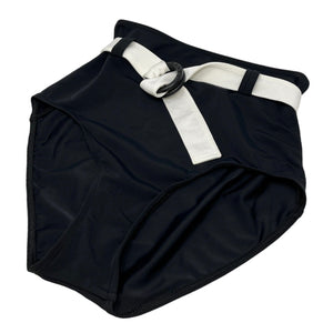 CHANEL Vintage CC Mark Bicolor Swimsuit Bikini #42 Black White Nylon Rank AB