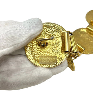 GIANNI VERSACE Vintage Logo Medusa Belt Gold Metal Accessory Rank AB