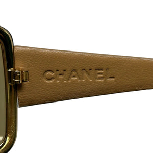 CHANEL Vintage Coco Mark Logo Matelasse Sunglass Shades Brown Plastic Rank AB