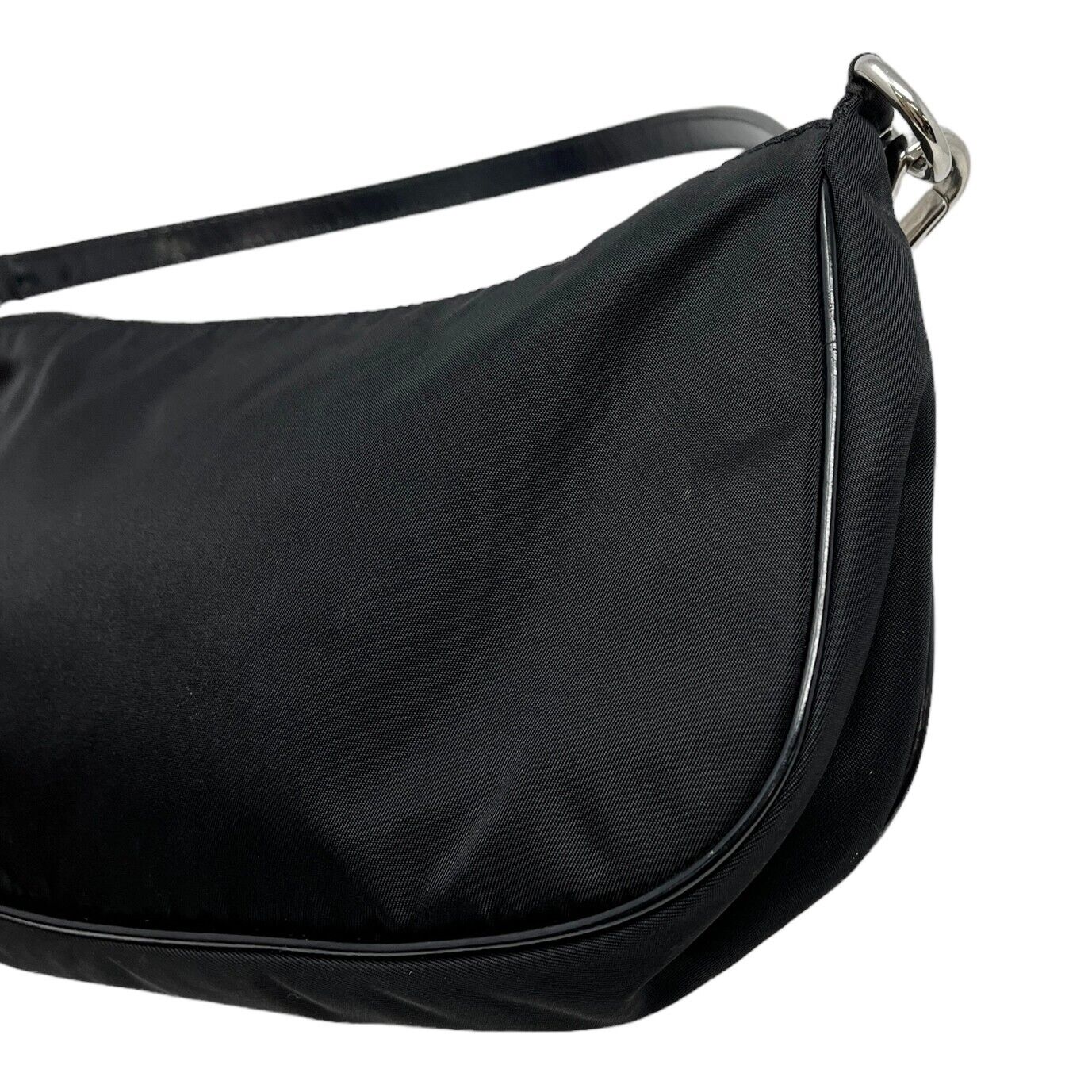 PRADA Vintage Logo Pochette Mini Shoulder Bag Zip Black Nylon Rank AB