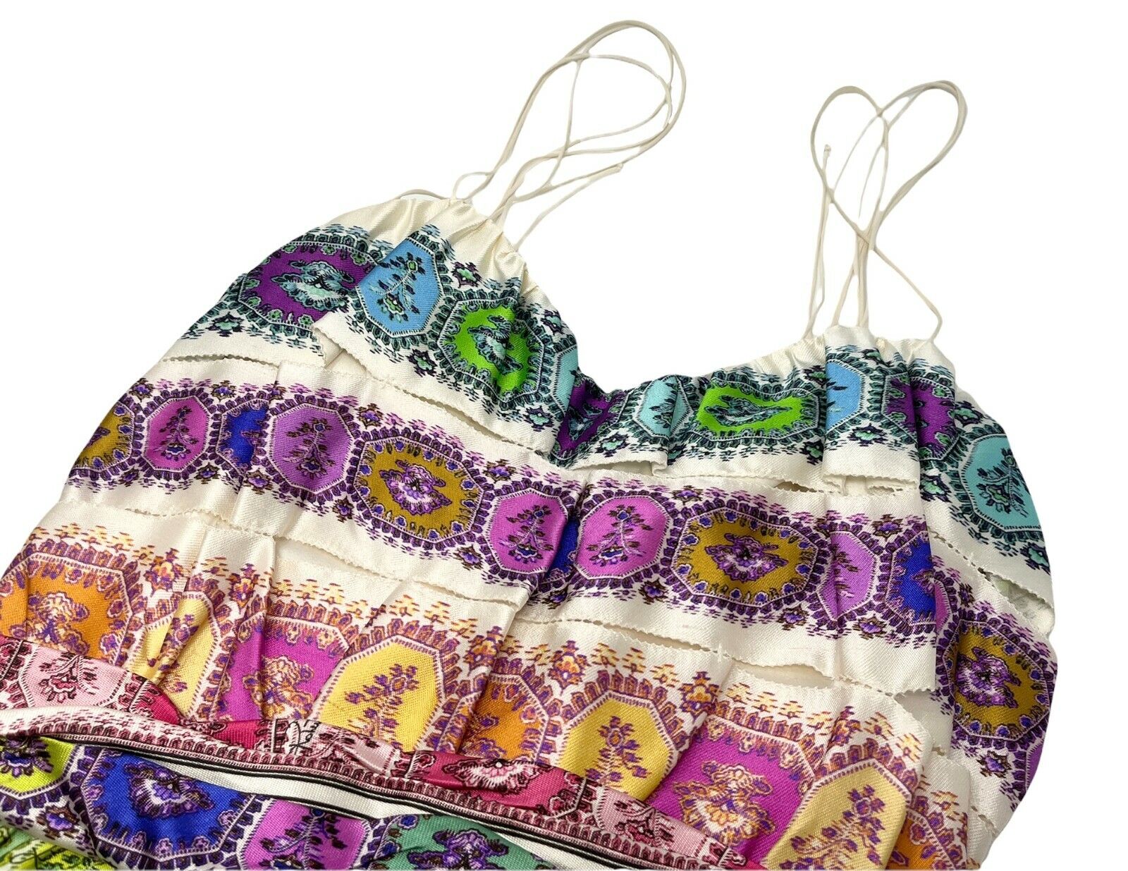 Roberto Cavalli Vintage Multicolor Sleeveless Mini Skirt Dress #40 Silk RankA
