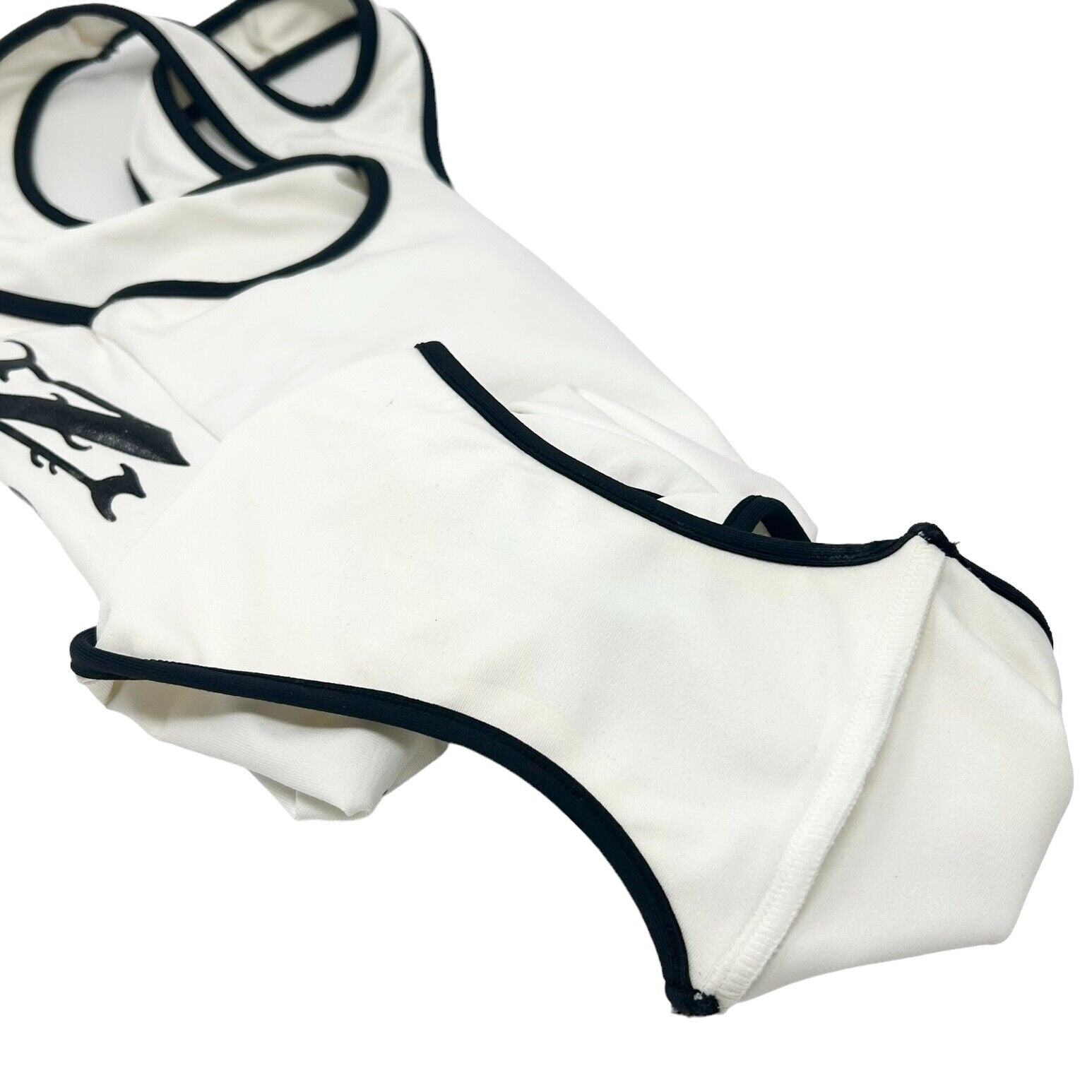 Christian Dior Vintage Calligraphy Logo Galliano Design Swimwear Suit #36 White