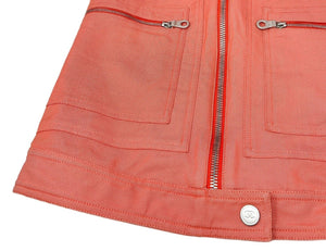 CHANEL Sport 02S Vintage Coco Mark Zipped Jacket #38 Orange Cotton RankAB+