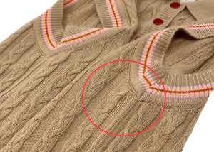 Christian Dior Vintage Logo Knit Polo Shirt #40 Beige Cashmere Button RankAB