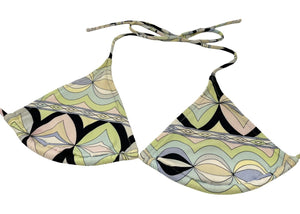 EMILIO PUCCI Vintage Swimwear Bikini Set #40 Tie Green Multicolor Polyamide