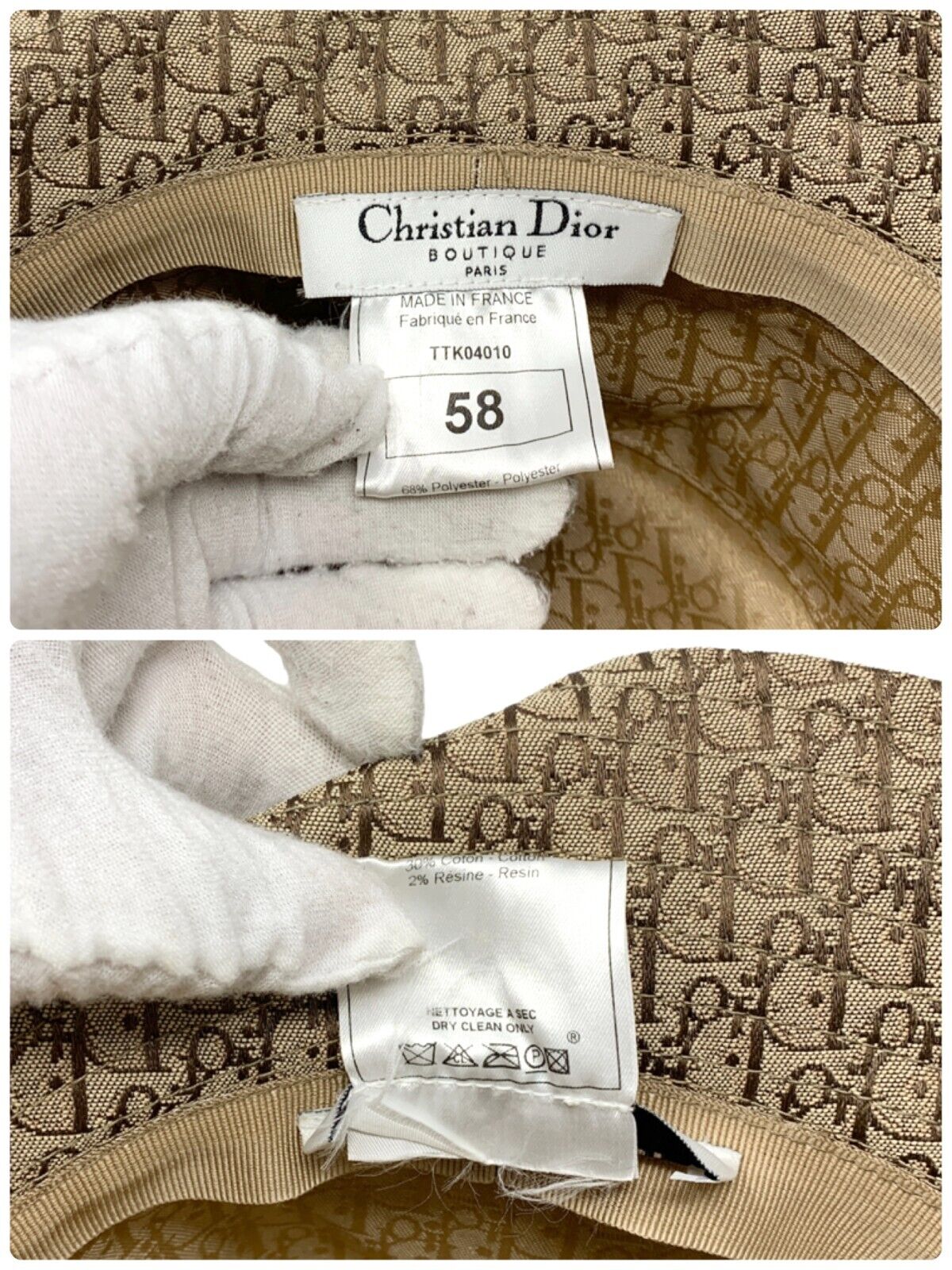 Christian Dior Vintage Trotter Monogram Bucket Hat Accessory Rasta Color RankAB
