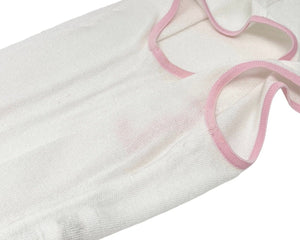 CHANEL Vintage 00S Logo Tank Top #38 Sleeveless Top White Pink Cotton Rank AB