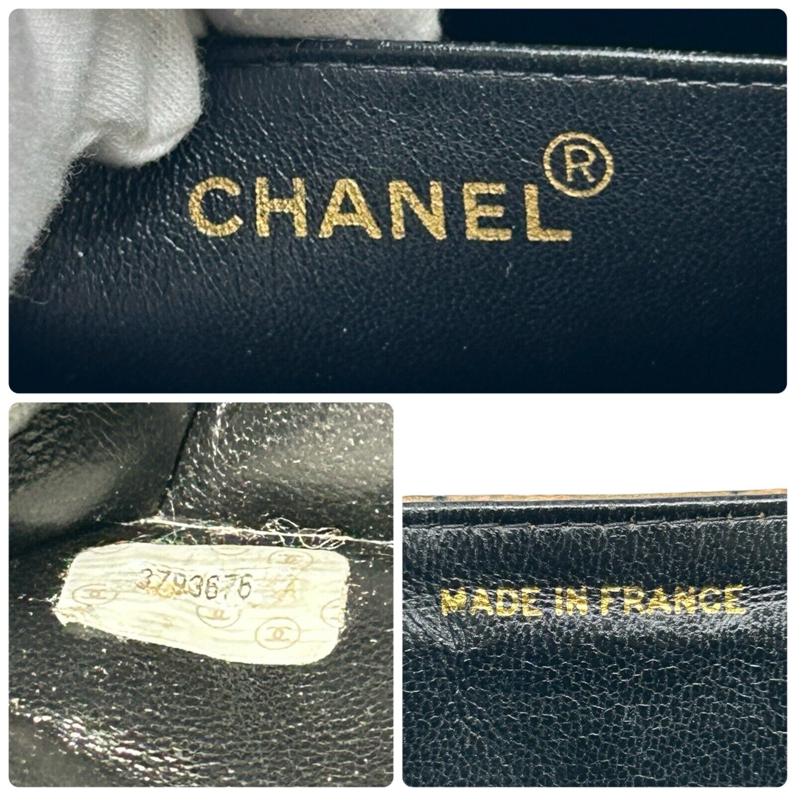 CHANEL Vintage 95A CC Mark Logo Tweed Plaid Tote Bag Patent Leather RankAB
