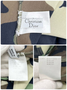 Christian Dior Vintage Camouflage Swimwear One-piece #38 Green Nylon Rank AB