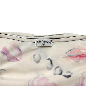 CHANEL Vintage CC Logo Lip Swimwear Dress Swimsuit Heart Ivory Pink RankAB
