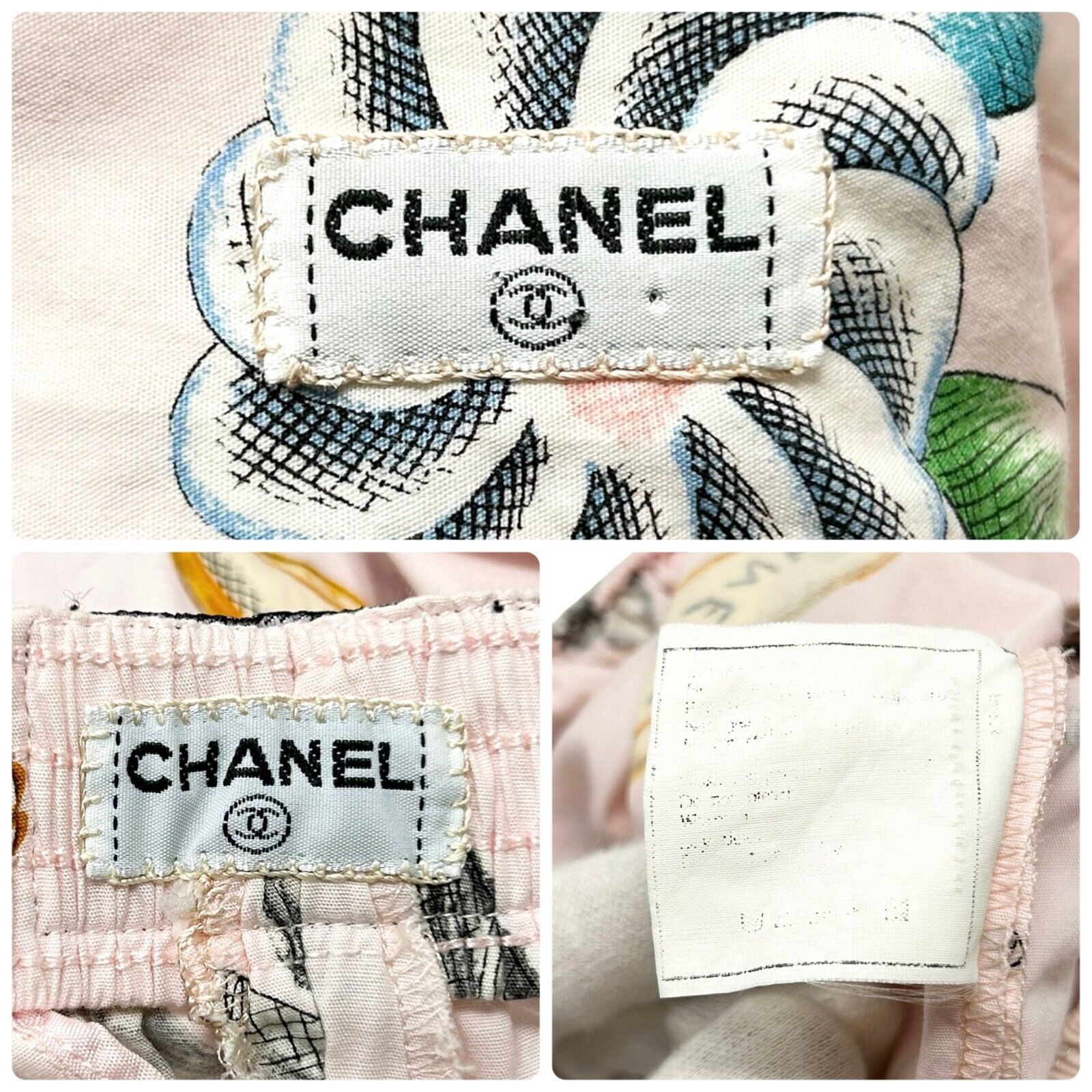 CHANEL Vintage CC Mark 1996 Collection Button Up Shirt Pants Set Pink RankAB
