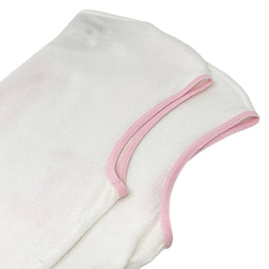 CHANEL Vintage 00S Logo Tank Top #38 Sleeveless Top White Pink Cotton Rank AB