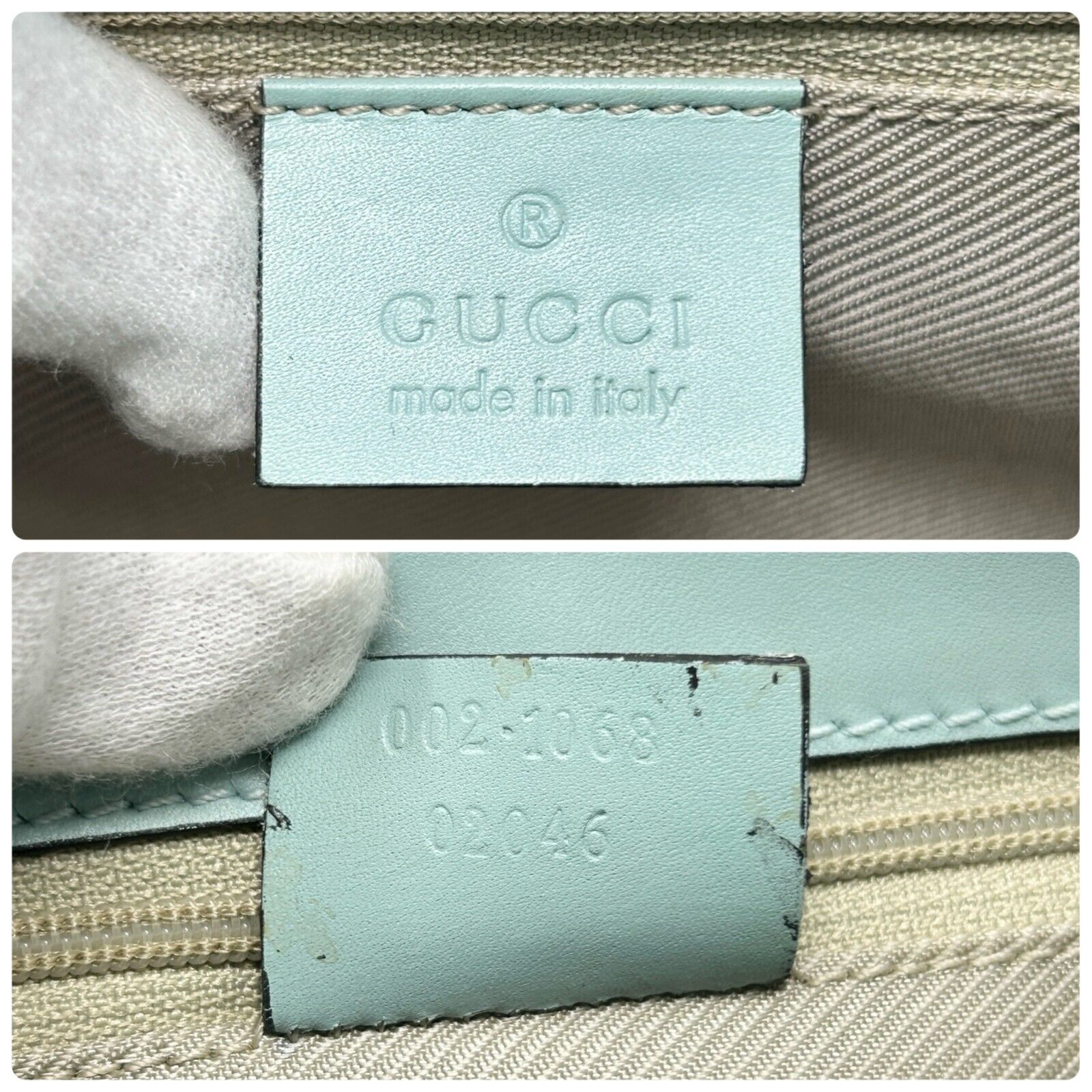 GUCCI Vintage Micro GG Monogram Jackie Shoulder Bag Leather Light Blue RankAB