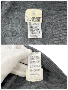HERMES Vintage H Monogram Logo Knit Dress #36 Sweater Gray Wool Rank AB+