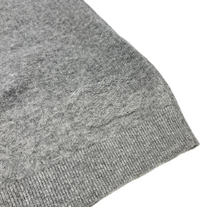 CHANEL Sport Vintage 09A Coco Mark Logo Knit Top #38 Gray Wool Glitter RankAB