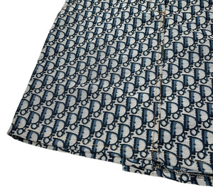 Christian Dior Vintage Trotter Monogram Jacket Skirt Set Dark Blue RankAB
