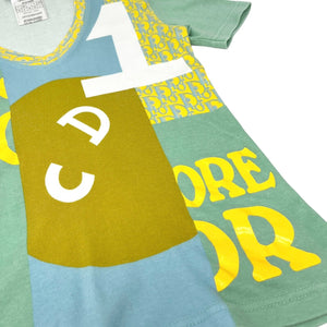 Christian Dior Vintage J'ADORE DIOR Monogram T-shirt #34 Green Cotton Rank AB