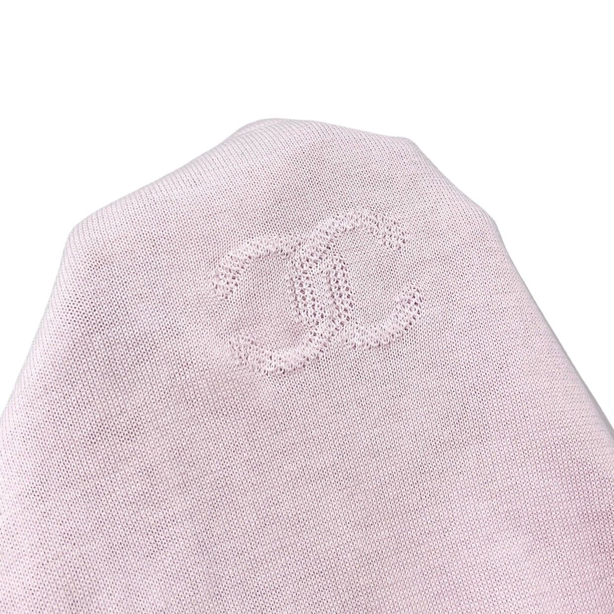 CHANEL Vintage 06P CC Logo Summer Knit Top #38 T-shirt Pink Cotton Rank AB