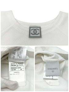 CHANEL Sport Vintage 05P Coco Mark Mesh T-shirts #38 Logo Letter Top Rank AB