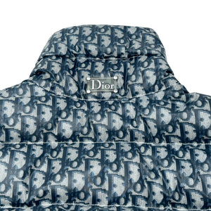 Christian Dior Vintage Trotter Monogram Logo Puffer Jacket #40 Blue Zip RankAB