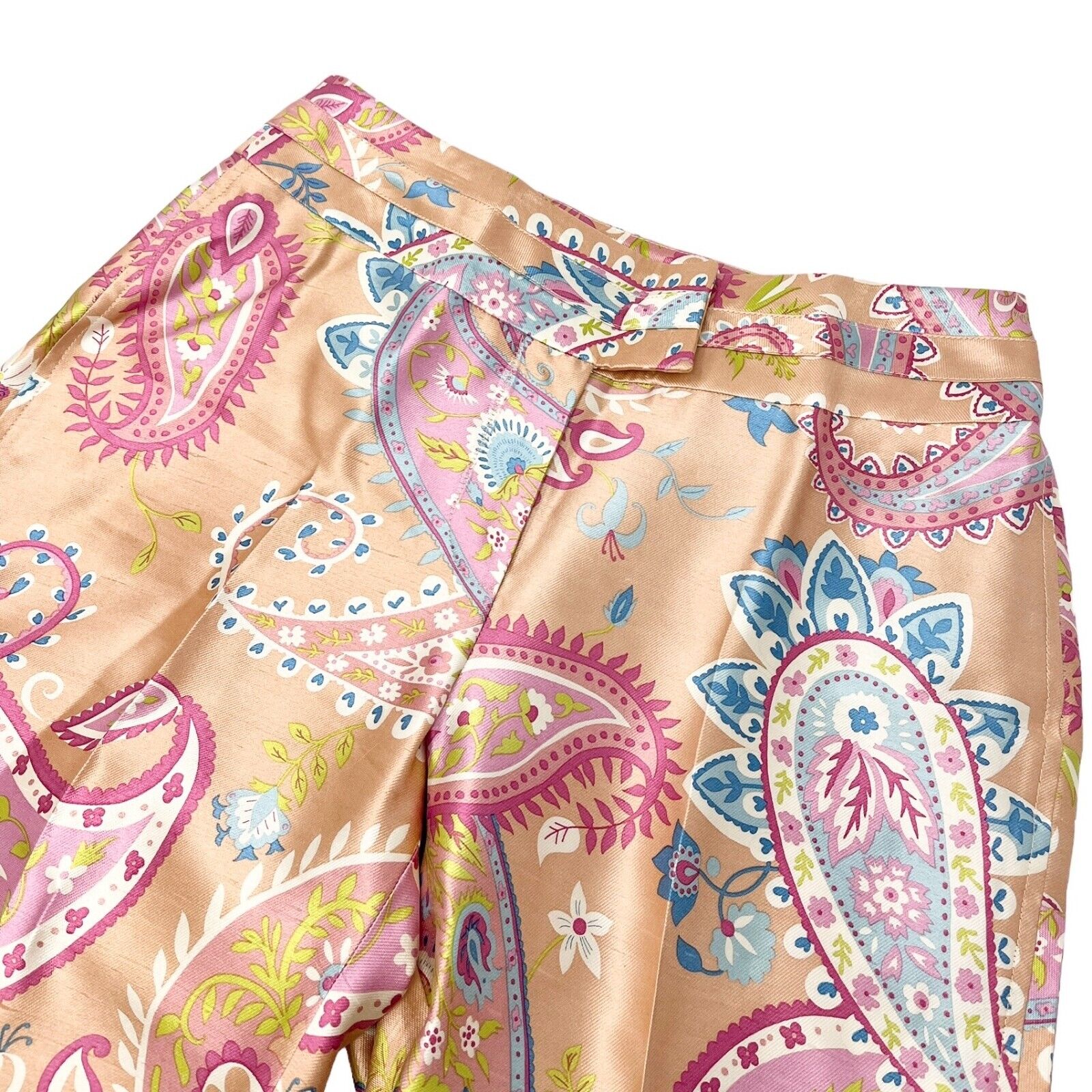 Christian Dior Vintage Tank Top Pants Set #38 #36 Paisley Pink Beige Rank AB+