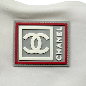 CHANEL Sport Vintage 05S Coco Mark Swimwear Swimsuit #40 White Red Nylon RankAB
