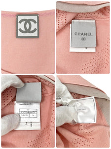 CHANEL Sport Vintage 08C Big CC Mark Knit Tank Top #34 Pink Cotton Rank AB