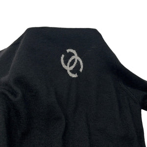 CHANEL Vintage 06A Coco Mark Logo Sweater #38 Knit Top Black Cashmere RankAB